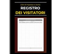 Registro dei Visitatori: Libro di ingresso e uscita per il controllo delle visite e delle presenze in uffici, aziende, hotel ed eventi.