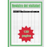 Registro dei visitatori: libro di registrazione con 3120 visite | Adatto alle esigenze di scuole, aziende e privati