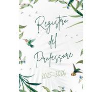 Registro del professore: 9 classi - con agenda mensile e sezioni per argomenti trattati, colloqui con i genitori, valutazioni, consigli di classe, copertina rigida