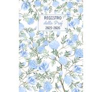 Registro della professoressa: 6 classi - con agenda mensile e sezioni per argomenti trattati, colloqui con i genitori, valutazioni, consigli di classe, copertina rigida