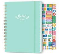 Registro delle entrate e delle spese - Libro di bilancio, 12 mesi non datati - Notebook, 15,5 x 21,1 cm, organizzatore finanziario/conto/banconote, adesivi, tasca e chiusura elastica, verde