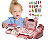 Registro di cassa giocattolo - Registrazione di cassa gioca | Fai finta che gioca un calcolatore di cassa per bambini, conta giocattolo con suono, luce, scanner, gioca al cibo per ragazzi e ragazze