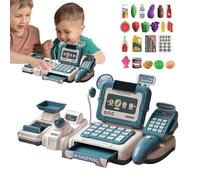 Registro di cassa giocattolo - Registrazione di cassa gioca | Fai finta che gioca un calcolatore di cassa per bambini, conta giocattolo con suono, luce, scanner, gioca al cibo per ragazzi e ragazze