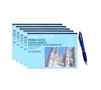 Registro Prima Nota Cassa e Banca - Formato A4 29,7x21 cm - Moduli Autoricalcanti in Duplice Copia - Gestione Conto e Contropartite - Per Contabilità Aziendale, Società - Penna Touch Omaggio Dodici12®