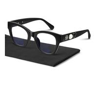 Reglaaly Occhiali con blocco della luce blu per donne e uomini, occhiali oversize per donne, occhiali da vista per computer, lavoro e gaming, A06-nero, M