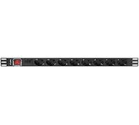 REGLETA LANBERG RACK PDU 19 "(1U, 16A, 8X SHUKO, 2M, NEGRO) PDU-08F-0200-BK