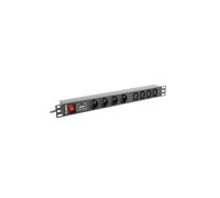 REGLETTA LANBERG 1U 16A RACK 19 8X PRESA NERA 2M