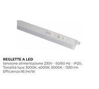Reglette LED Beghelli 14W CCT 1173mm TRILED con interruttore 74078