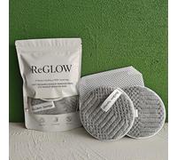 ReGlow - Dischetti struccanti riutilizzabili (4 pezzi) - Ultra morbidi, lavabili, ecologici, delicati sulla pelle sensibile - Rimuove il trucco con acqua - Bellezza zero rifiuti (grigio pietra di luna