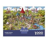 Regno Favole Puzzle 1000 Pezzi Adulti In Cart Carn Città Resistente E Durevole, Un Puzzles Per Gioco Educativo Per La Sgonfiatina, Ideale Per Vacanza Relax, 70x50cm/1000p