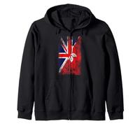 Regno Unito & Hong Kong Bandiere - British Hong Konger Felpa con Cappuccio