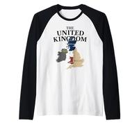 Regno Unito Isole Britanniche Scozia Galles Inghilterra Regno Unito Mappa Maglia con Maniche Raglan