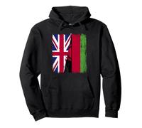 Regno Unito Malawi Half Flag British Malawi Jersey Felpa con Cappuccio