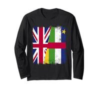 Regno Unito Repubblica Centrafricana Mezza Bandiera British Car Roots Maglia a Manica