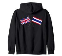 Regno Unito Thailandia Attraversato Bandiere British Thai Unity Felpa con Cappuccio