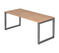 REGO 19 G | Scrivania - 180x80 regolabile in altezza Noce/Grafite
