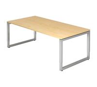REGO 2E S | Scrivania - 200x100 Acero/Argento regolabile in altezza