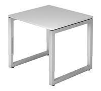 REGO 8 S | Scrivania - 80x80 Grigio/Argento regolabile in altezza
