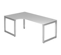 REGO 82 S | Scrivania - 200x120 Grigio/Argento regolabile in altezza