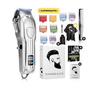 REGOLA BARBA E CAPELLI SANSBEAUTÉ Tagliacapelli e Regolabarba Professionale + Mantella - Trimmer Elettrico da Uomo Senza Filo