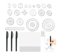 Regola curva per la creazione di modelli, righello del modello di disegno - righello per pittura fai da te, set di regole per disegno con motivo graffiti, con 22 righelli, 3 penne, plastilina, manuale