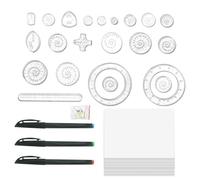 Regola curva per la creazione di modelli, righello modello di disegno - Set di regole di disegno per scrapbooking | Set di righelli per graffiti con 22, 3 penne, pasta