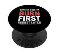 Regola estiva 1 Brucia il primo rimpianto dopo scottature solari PopSockets PopGrip Adesivo
