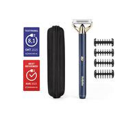Recortadora y afeitadora de barba - BABYLISS - X-Blade Super-X Metal - Sin cable - 45 min de duración de la batería - 4 peines - Edición dorada y azul marino