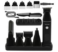 Regolabarba da uomo 5 in 1 Rasoio elettrico Tagliacapelli Tagliacapelli Kit per la toelettatura da uomo con trimmer per naso e orecchie Trimmer per dettagli Tagliacapelli ricaricabili senza fili per