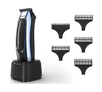 Regolabarba e capelli ROWENTA TN1851, 5 pettini distanziatori, 6 livelli di taglio, Lama in acciaio, Adattatore alimentazione / Accu, Liquid Metal Nero Glama