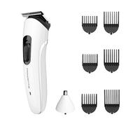 Rowenta Trim & Style 8 in 1, Regolabarba Multifunzione da Uomo, Lame Autoaffilanti in Acciaio Inox, 6 Pettini Fissi, Accessorio Naso e Orecchie, TN8934E0
