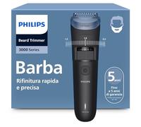 Regolabarba Philips serie 3000 - Lame in metallo autoaffilanti, 40 impostazioni di lunghezza, pettine Lift&Trim, 100% impermeabile, indicatore della batteria, ricarica USB, modello BT3660/15