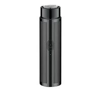 Regolabarba ricaricabile USB, batteria da 160 mAh, 5000-10000 giri/min, struttura in ABS e metallo, nero/blu/verde, design compatto, 95 x 95 x 23 mm