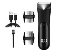 Regolabarba Uomo - Rasoio Per Barba Con Display Digitale | Rasoio Ricaricabile Wet & Dry | Trimmer Portatile Per Zone Uomo Con Schermo LCD Perr Gambe, Orecchie, Viso, Naso, Pube, Braccia, Test