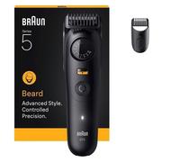 Regolabarba Viso Braun BeardTrimmer 5 BT5500 Senza Filo 120min Funzionamento a Umido 20 Impostazioni 2 Pettini Ricarica Rapida