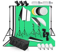 Regolabile 2x3M Sfondo Sistema di Supporto 25W/135W LED Ombrelli Softbox Kit Illuminazione Continua per Camera Studio Video