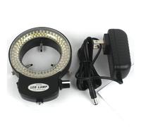 Regolabile 6500K 144 LED Anello di Luce Illuminatore Lampada for L'industria Stereo Microscopio Lente di Ingrandimento Della Macchina Fotografica 110V-240V Adattatore (Color : Black)