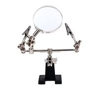 Regolabile Aiutando Lente d'ingrandimento Monili di Vetro Morsetto Del Supporto Del Basamento 360 Gradi Lente Rotabile Con 2 Stazioni di Saldatura Per Stazione Elettronica Magnifier