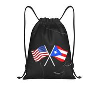 Regolabile Borsa Multiuso American And Puerto Rico Flag Resistente Zaino per Bambini 36x42cm per Sport all'aperto,Shopping,Escursioni