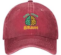 Regolabile Cappellino da Baseball,Cappello Piatto Kiss Your Brain Traspirante Visiera Baseball per Uomo Donna Running