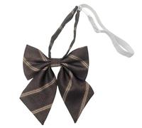 Regolabile Forza Prelegata Caffè A Righe Giapponese College JK Collo Cravatta Stdu In Bowtie Per Uniformi Scuola Abbigliamento Formale Facile Da, Girls bow tie, Taglia unica