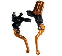 Regolabile Frenatura CNC One Pair 7/8" 22mm Universal Motorcycle Brake Master Cylinder Leva Cavo Frizione Serbatoio Per Scooter Sport Dirt Bike(Orange A)
