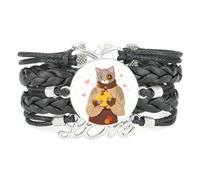 Regolabile In Pelle Intrecciata Con Ciondolo A Forma Di Cuore E Scritta Inf | Multistrato,Punk,Braccialetto,Artigianale,Regalo,Collare,Accessorio,Amante,Etnico,Amicizia,Anno di nascita,Natale,Musica