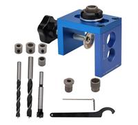 Regolabile Lavorazione Del Legno Doweling Maschere Pocket Hole Jigs Guida di perforazione Locatori Hole Puncher Strumento per Mobili