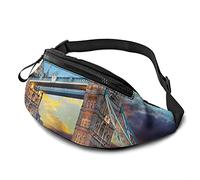 regolabile London Bridge Sunset Marsupi con foro per cuffie per allenamento sportivo Viaggiare Corsa