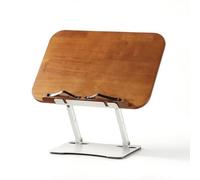 Regolabile per Lettura Supporto Libro Portadocumenti Ergonomico in Bambù E Telaio in Alluminio con Clip Fermapagine Base, style to 1