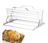 Regolabile, resistente in acciaio e acciaio per roasting Rack, regolabile Chicken Stand - Versatile Kitchen Gadget per Roasting, Baking, Broiling Poultry