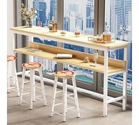 Regolabile rettangolare Bar Table High Dining & Coffee Table with Footrest Metal Frame for Small Spaces Ideal for Kitchen & Living Room (Color3)