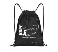 Regolabile Sacca Sportiva Hope for A Lung Cancer Awareness Pieghevole Borsa per Palestra 36x42cm per Uso Quotidiano,Allenamento,Escursioni