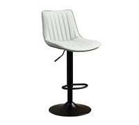 Regolabili Colazione Alti con schiere PU Pelle Imbottito sgabelli sedie Bar in Metallo per Banca da Cucina (Altezza Grigia 75 cm)